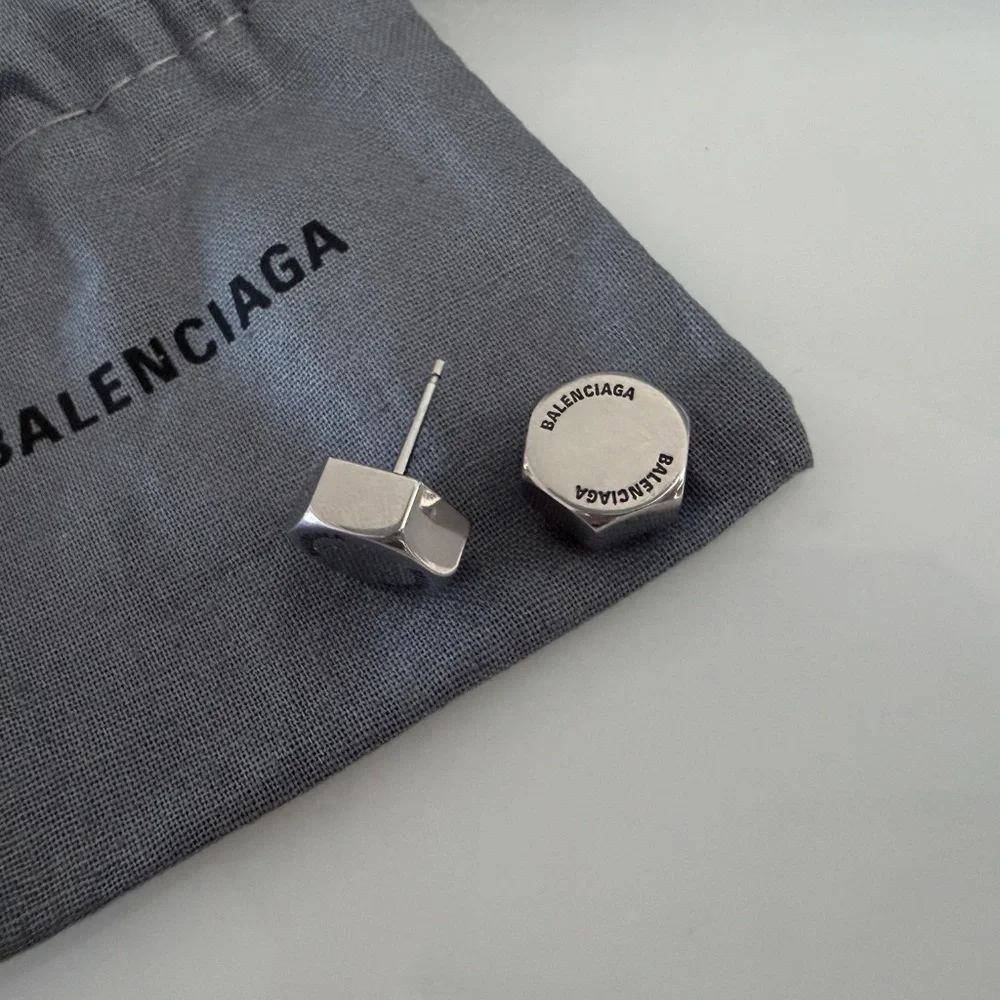 Balenciaga Barbell Stainless Steel stud earring,‎ single ear